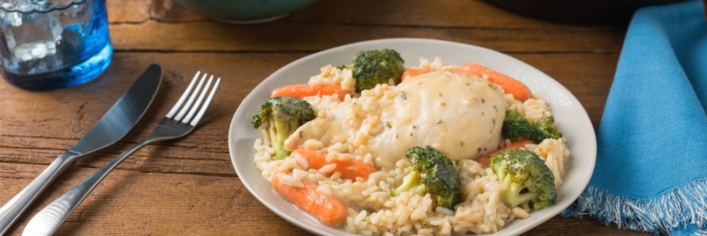 Instant Pot® Creamy Garlic Butter Chicken & Rice